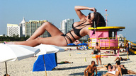 giantess collage swimsuit beach brunette wonderslug lying_down legs sunglasses sand sunbathing abigail_ratchford