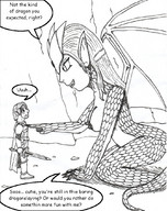 breasts drawing giantess dragoness horns tail wings monochrome