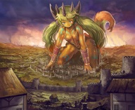 drawing giantess tail mega color destruction fantasy yilx medieval mischievous ripped