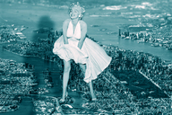 giantess collage city mega blonde high_heels dress skyscraper city_scape marilyn_monroe
