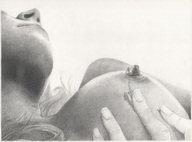 breasts drawing nipples giantess crush monochrome finger breast_crush tank multiple_soldiers