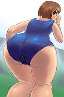 drawing color butt_crush low_angle shrunken_man underneath thighs point_of_view glass_table