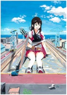 drawing gentle giantess color brunette sitting dock crane shipyard kantai_collection akagi とっぽこ