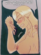 breasts drawing giantess nude blonde color handheld angry elf between_fingers my_pet_giantess penni-chan69