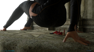 barefoot butt_crush domination shrunken_woman underneath floor imminent_crush digital_render fater goddess_perelia goddess-awakening