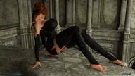 barefoot butt_crush red_hair shrunken_woman underneath floor digital_render fater goddess_perelia goddess-awakening