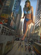 giantess collage city barefoot streets between_buildings street_view imminent_crush ureich looking_at_tiny