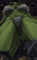 drawing giantess color castle low_angle looking_down world_of_warcraft orc point_of_view pandoza green_skin