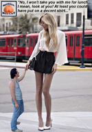 collage small_man size_difference blonde high_heels domination story legs streets squeezemeflat