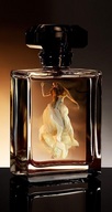 collage long_hair clothed red_hair dress shrunken_woman perfume_bottle suspended_in_liquid