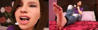 vore mouth teeth barefoot soles bed jeans brunette story lying_down foot_worship shrunken_men pleading digital_render jamesmason0 gracious-gts-molly chosen