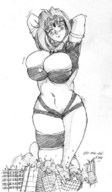 drawing giantess mega destruction anime lineart gerald_nog