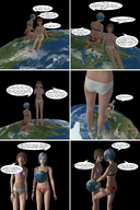 growth giantess panties earth comic planet multiple_giantesses barefoot bra blue_hair brunette multiple_sizes giantesses tattoo digital_render cosmic_giantess life_is_strange tpl8