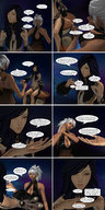 giantess white_hair panties comic black_hair handheld barefoot cleavage bra blue_hair brunette multiple_sizes giantesses tattoo between_fingers digital_render cosmic_giantess life_is_strange tpl8