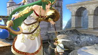 giantess long_hair green_hair game source_needed digital_render pit palutena kid_icarus super_smash_bros.