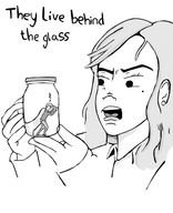 drawing giantess monochrome entrapment jar
