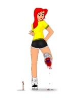 giantess slave socks legs shorts back sneakers point_of_view