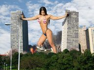 giantess collage city swimsuit destruction rampage brunette wonderslug muscles skyscraper athletic sky philadelphia evelyn_deibe_mulford