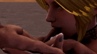 gentle giantess blonde tongue licking handheld muscles blowjob digital_render