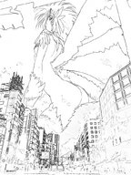 drawing giantess nude wings city construction