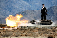 giantess collage desert military tank mountains outdoors firing