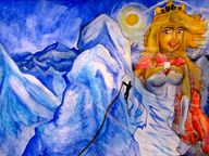 giantess climbing mountains