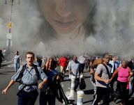 giantess collage running necklace crowds dust