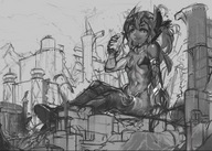 manga city monochrome color destruction