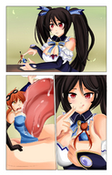 breasts drawing color tongue licking handheld red_eyes shrunken_woman licking_lips