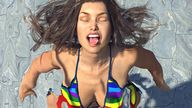 breasts giantess vore swimsuit pool shrunken_people multiple_victims