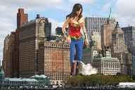 breasts giantess collage city mega black_hair destruction clothed rampage buildings walking looking_down costume wonder_woman adrianne_palicki dc_comics debris_cloud