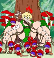 breasts giantess elf trapped tinies tickling tied_down bow_and_arrow