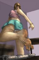drawing crush micro panties upskirt toes barefoot soles blood spaceship stuck point_of_view bizyboy00 bluerune93
