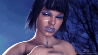 giantess tongue mouth licking handheld short_hair animation shrunken_person outdoors makeup emi digital_render freeza
