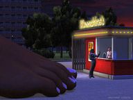 gentle giantess feet barefoot pedicure digital_render drive_in_theatre brother_virgil ticket_counter