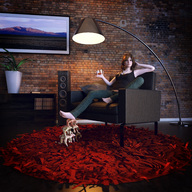 barefoot jeans brunette domination shrunken_men sitting shrunken_slaves sorenzer0 digital_render foot_stool