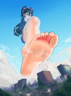 drawing giantess feet city destruction rampage point_of_view iodain