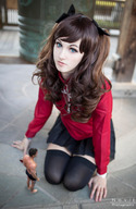gentle collage long_hair blue_eyes clothed barefoot skirt brunette stockings kneeling shrunken_man shirt bows briefs