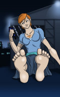 breasts drawing giantess city color barefoot batman necklace orange_hair dc_comics mr_freeze nora_fries victor_fries