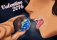 drawing giantess earth space color tongue planet handheld valentine chocolate imminent_vore valentines_day etz cosmic_giantess pointed_teeth
