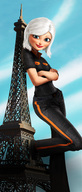 breasts giantess white_hair mega blue_eyes shoes smiling ginormica short_hair leaning_against_building paris monsters_vs_aliens looking_at_viewer belt jumpsuit eiffel_tower digital_render arms_folded susan_murphy dreamworks