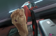 barefoot soles sweat harley_quinn foot_crush batman joker dc_comics