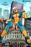 breasts drawing giantess white_hair city mega color large_breasts destruction blue_eyes clothed handheld rampage cleavage buildings susan military ginormica short_hair boots sitting muscles uniform abs queen looking_down onlookers monsters_vs_aliens costume clones throne giantessfan crowds space_ship sitting_on_building police_car white_house bare_legs susan_murphy dreamworks oscarcelestini looking_at_tinies conquering empress