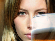 collage blonde glass shrunken_person hanging_on jessica_biel looking_at_tiny