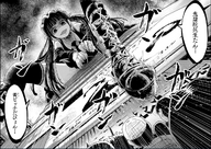 drawing giantess manga city monochrome black_hair destruction anime smiling story boots looking_down open_mouth thighs japanese_text crazy_eyes crowds source_needed sitting_on_building miniskirt looking_at_tiny onideka! keita_yatera