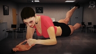 gentle giantess masturbation aroused cleavage high_heels glasses brunette lying_down teacher naked_man chairs earrings classroom mini_skirt digital_render