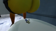 butt clothed butt_crush animation seat rubbing shrunken_person costume digital_render overwatch lúcio tracer_(overwatch)