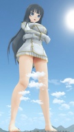 giantess feet mega toes barefoot senran_kagura ikaruga digital_render add