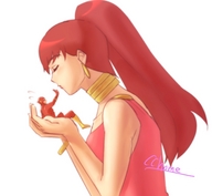 drawing gentle giantess mega color handheld giganta ponytail boots kissing costume earrings flash dc_comics