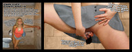 nipples collage insertion blonde aroused large_breasts brunette story shrunken_woman bathroom top dialogue jeans_skirt jcoltran feet_first